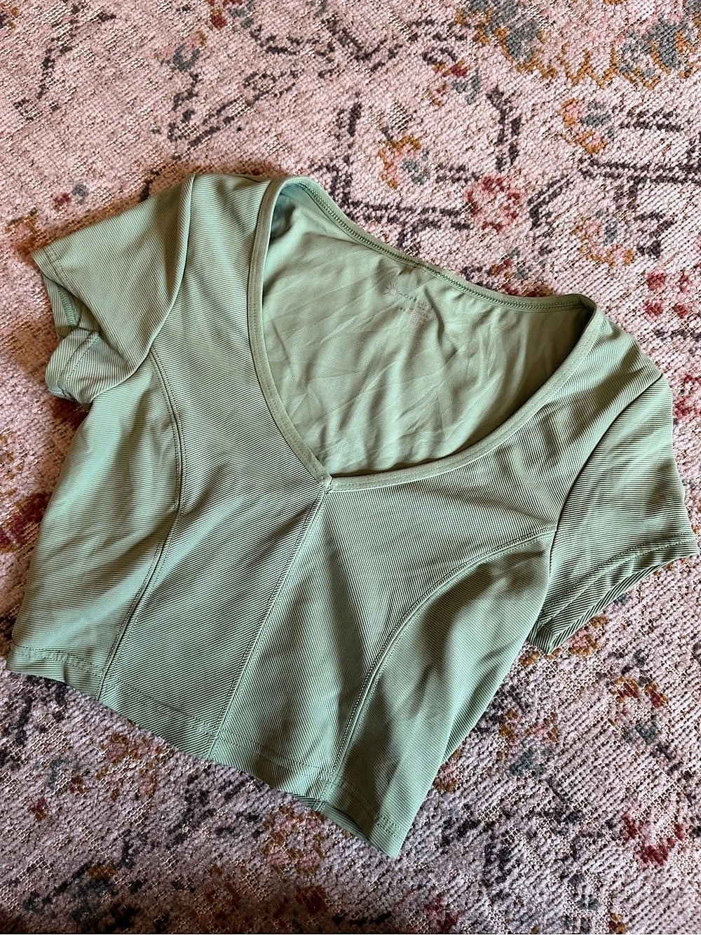 aerie green ribbed tee